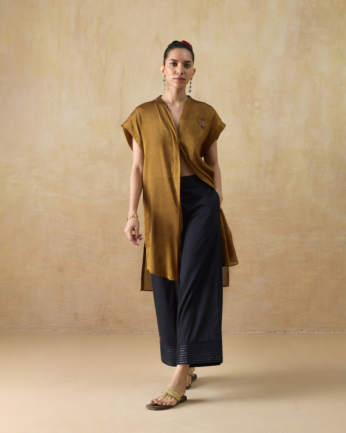 Tango Kaftan - Metallic Tissue Free Size