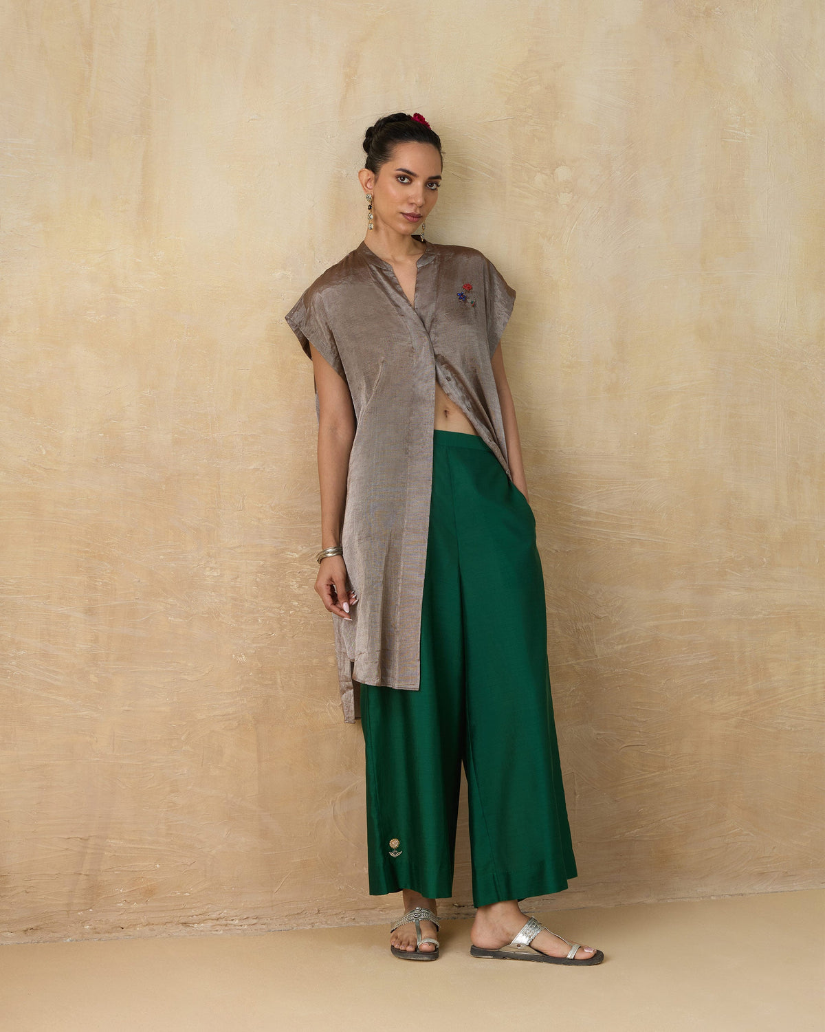 Tango Kaftan - Metallic Tissue Free Size