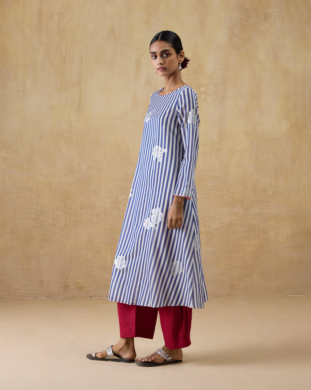 Boat Neck Kurta - Cotton Silk Regular Fit