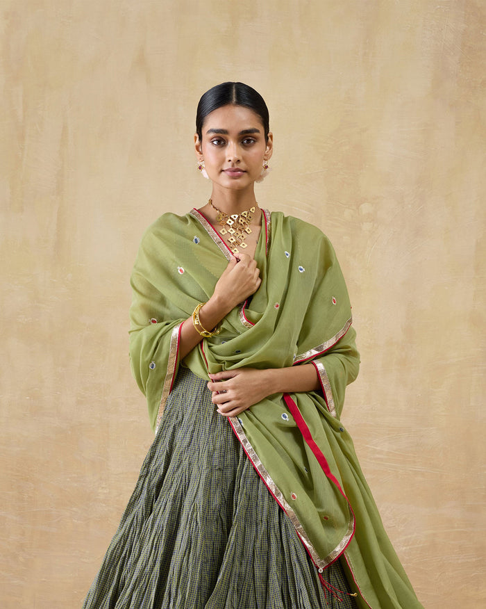 Cauvery Dupatta - Embroidered Cotton Silk