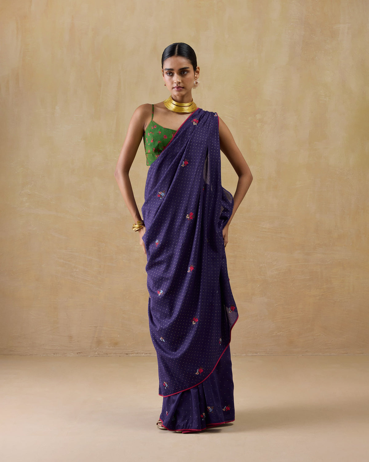 Midnight Dance Sari - Cotton Silk