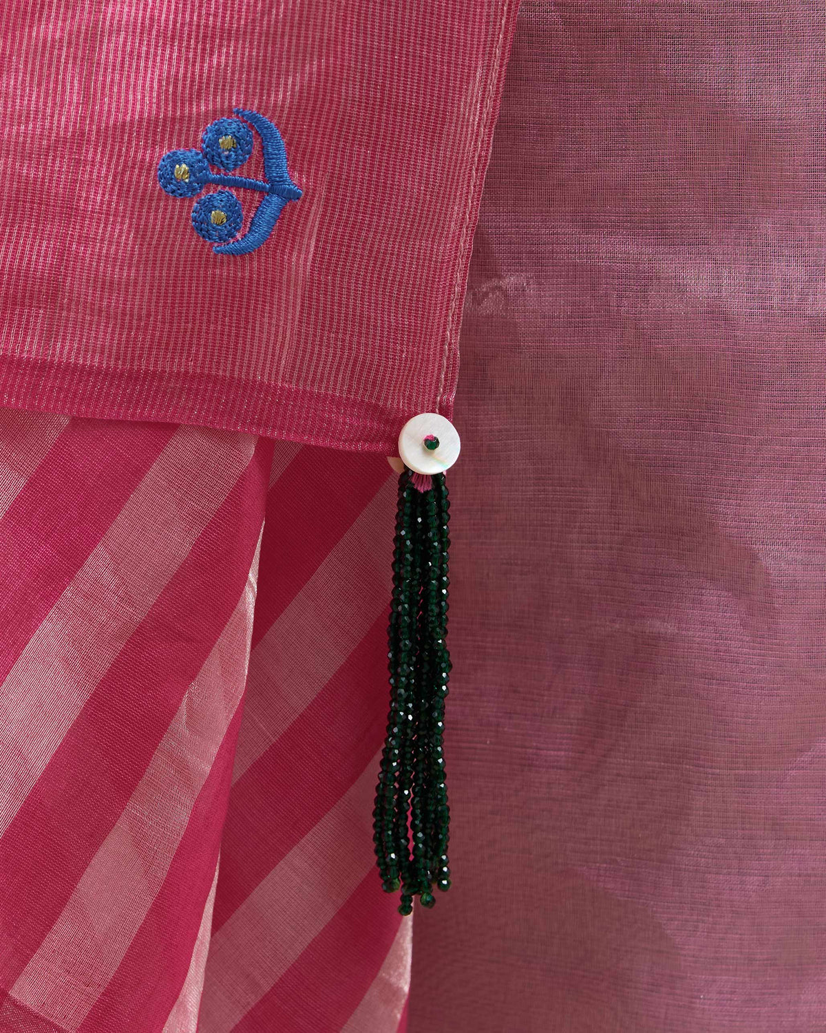 Blush Sari - Metallic Tissue