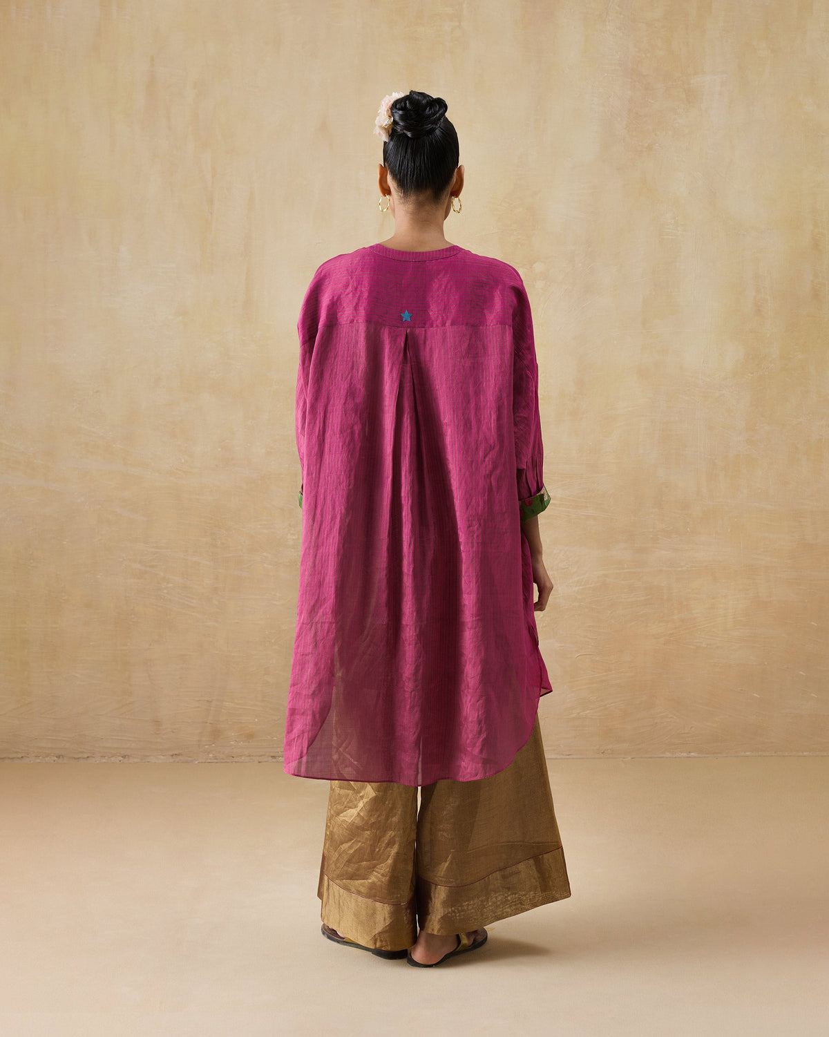 Lazy Sunday Tunic - Metallic Tissue Loose Fit