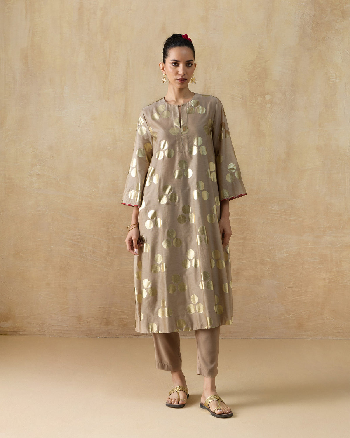 Cloud Dancer Kurta - Cotton Silk A-Line Fit