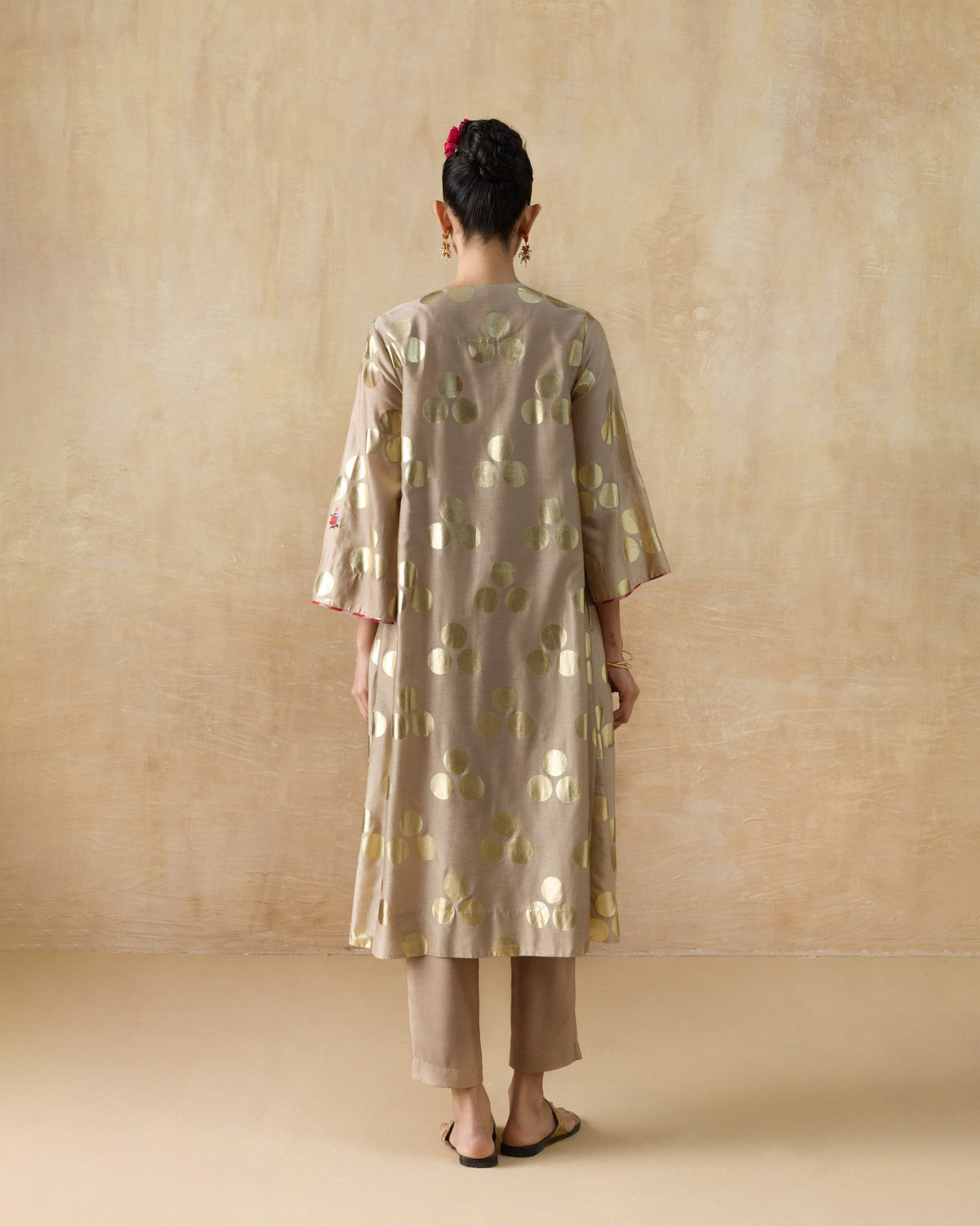 Cloud Dancer Kurta - Cotton Silk A-Line Fit