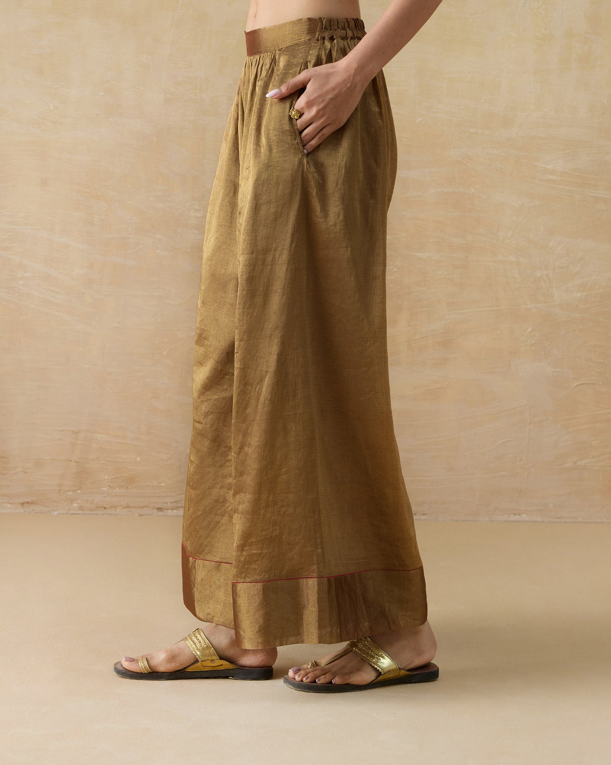 Charisma Pants - Metallic Tissue A-Line Fit