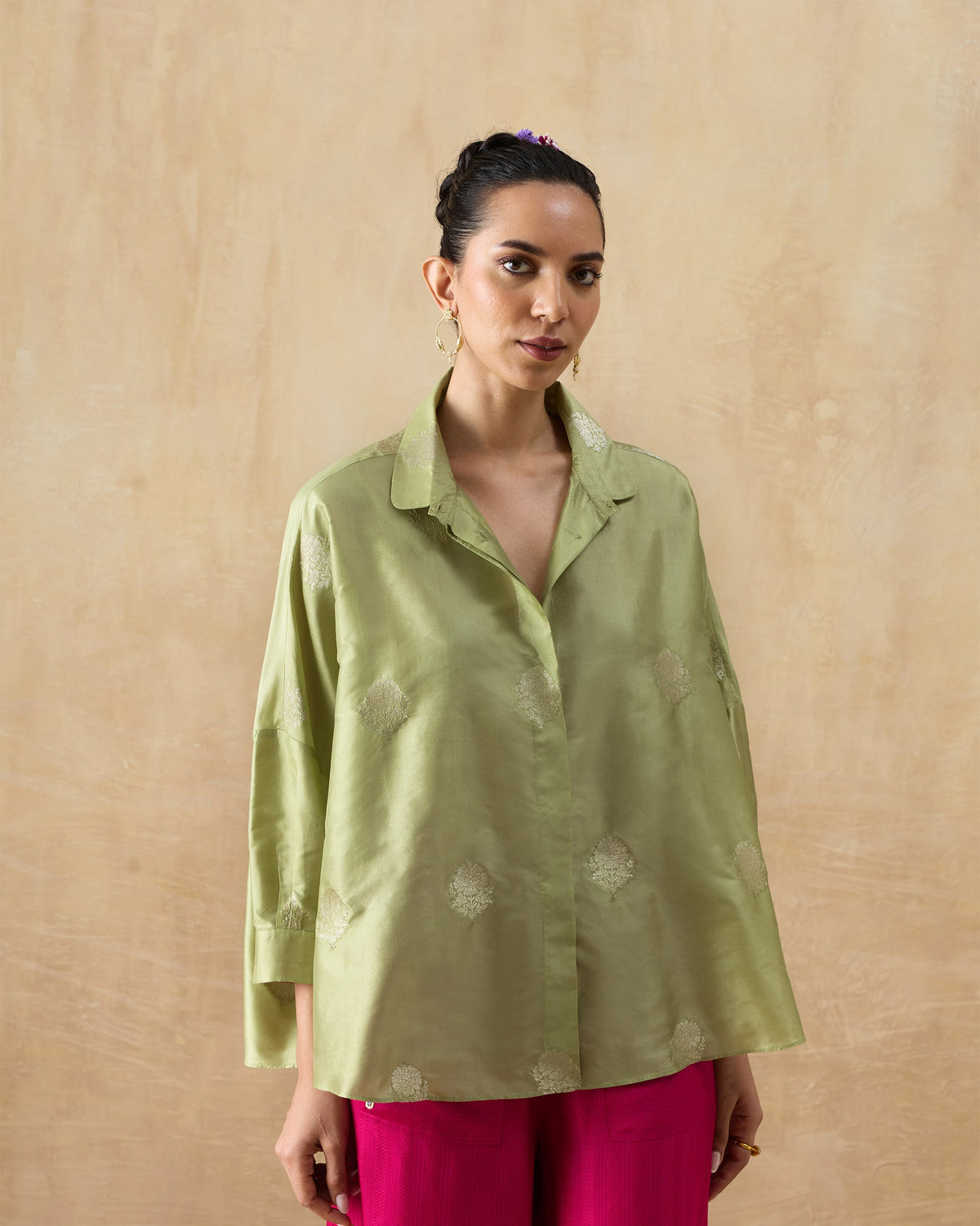 Boxy Shirt - Silk Blend Loose Fit