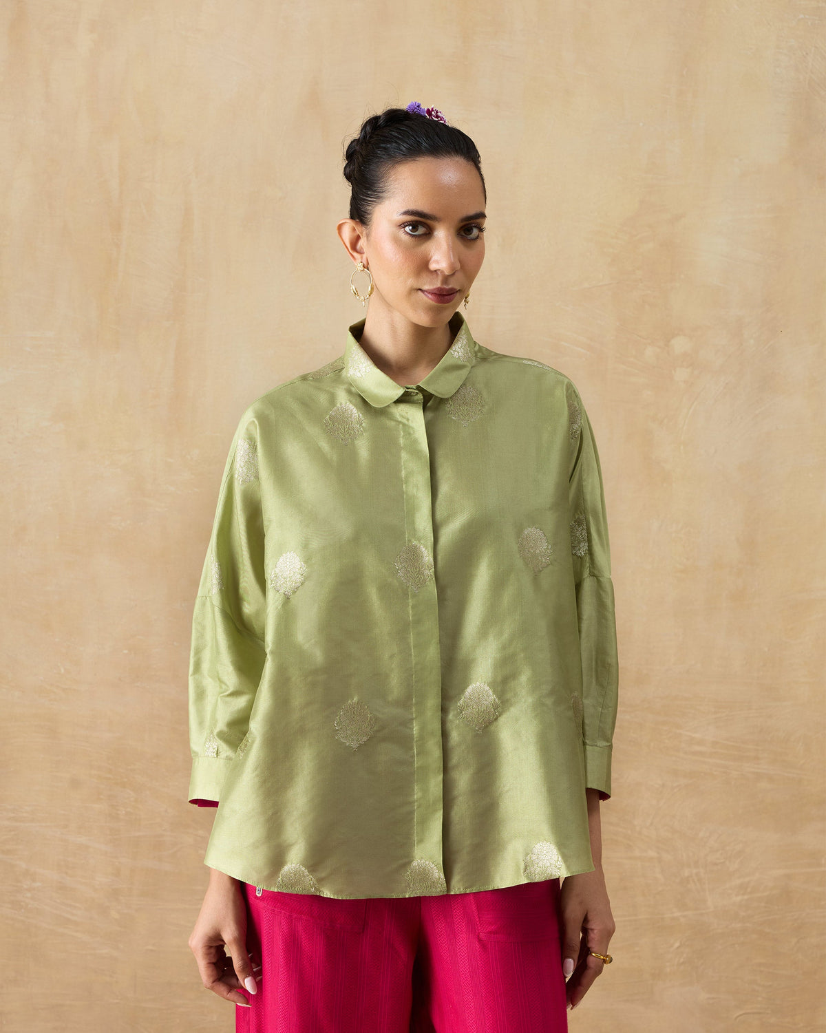 Boxy Shirt - Silk Blend Loose Fit