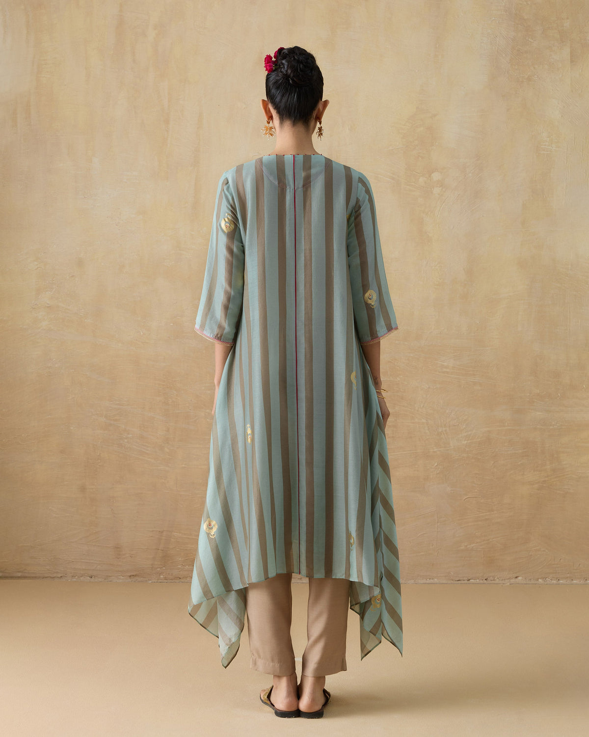 Front Pleated Kurta - Chanderi Regular Fit