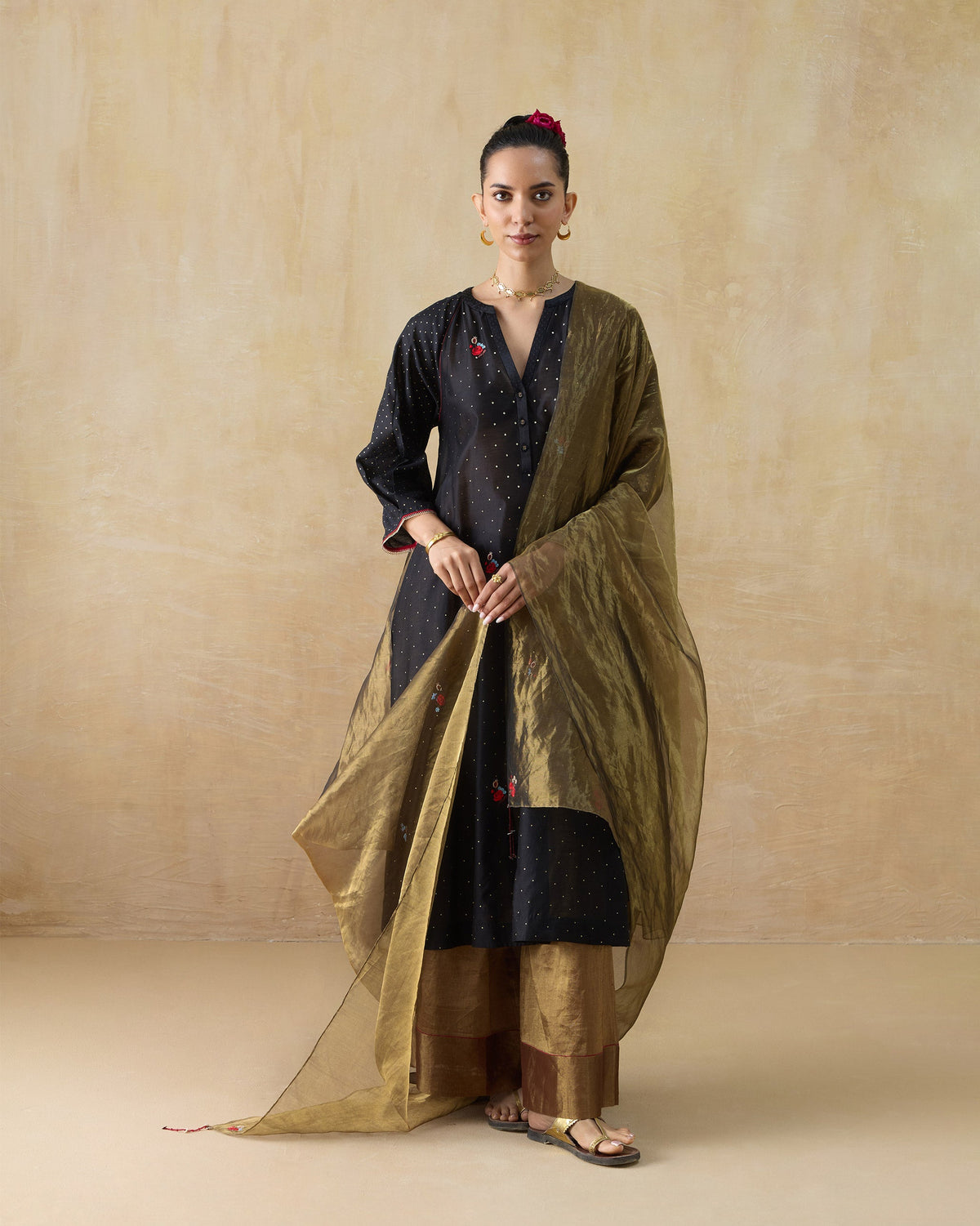 Moonbeam Kurta -
Cotton Silk Regular Fit