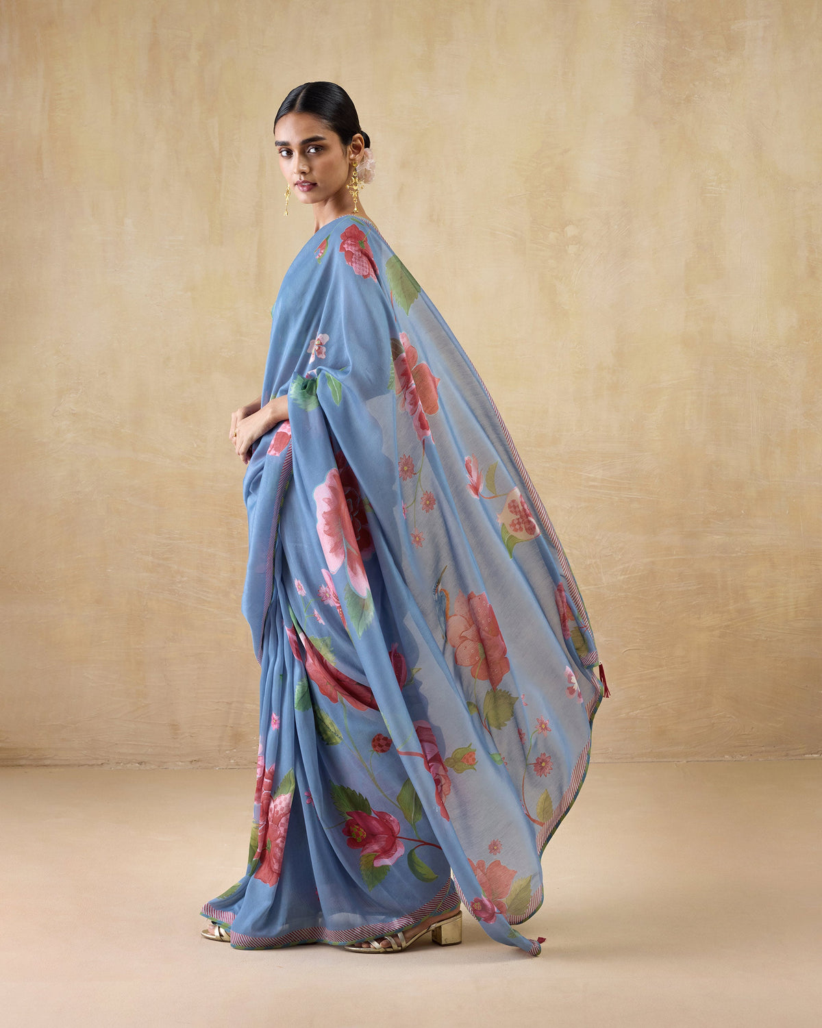 First Bloom Sari - Printed Cotton Silk