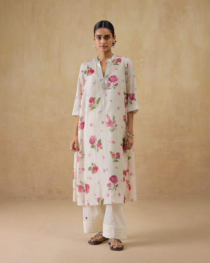 Fiesta Kurta with Slip -Cotton Silk Regular Fit