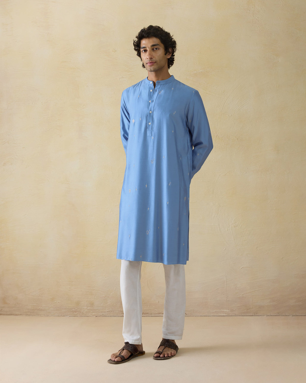 Bageecha Kurta - Viscose Silk Blend Classic Fit