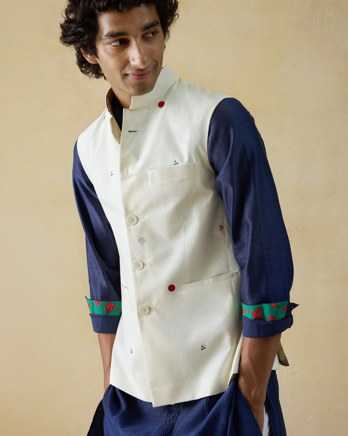 Nehru Jacket - Cotton Blend Classic Fit