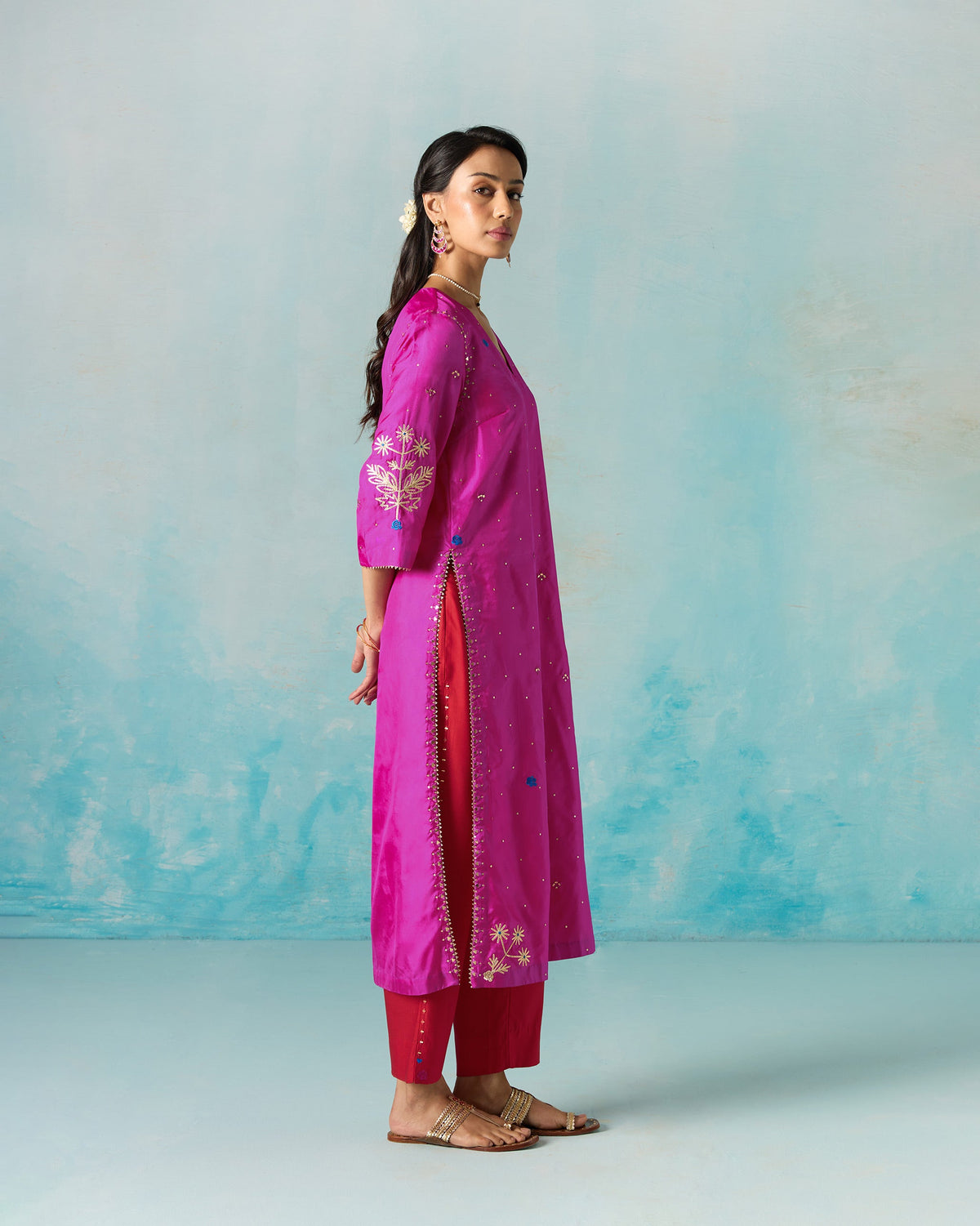 Milni Kurta - Embroidered Silk
