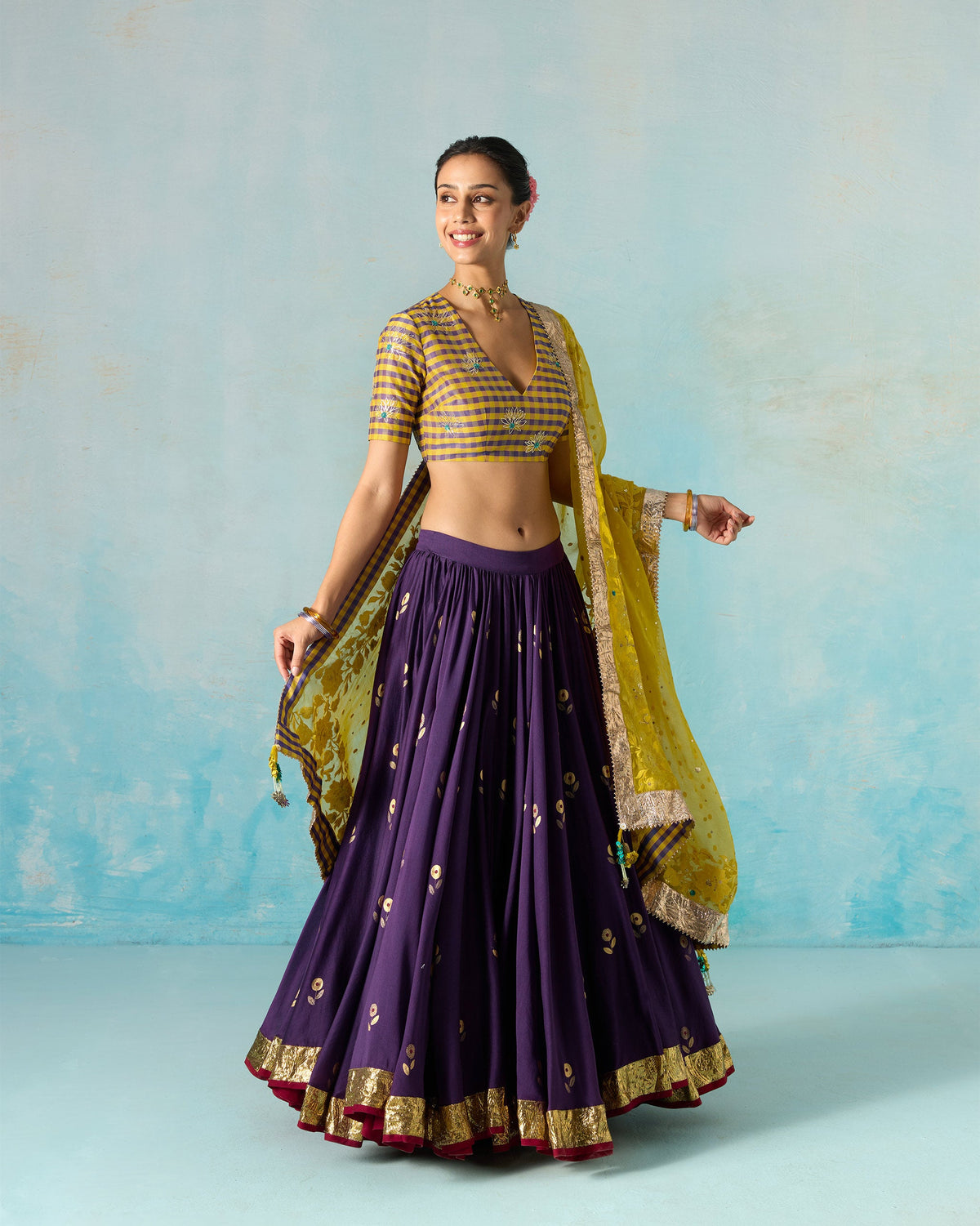 Saaya Skirt - Foil Printed Cotton Silk