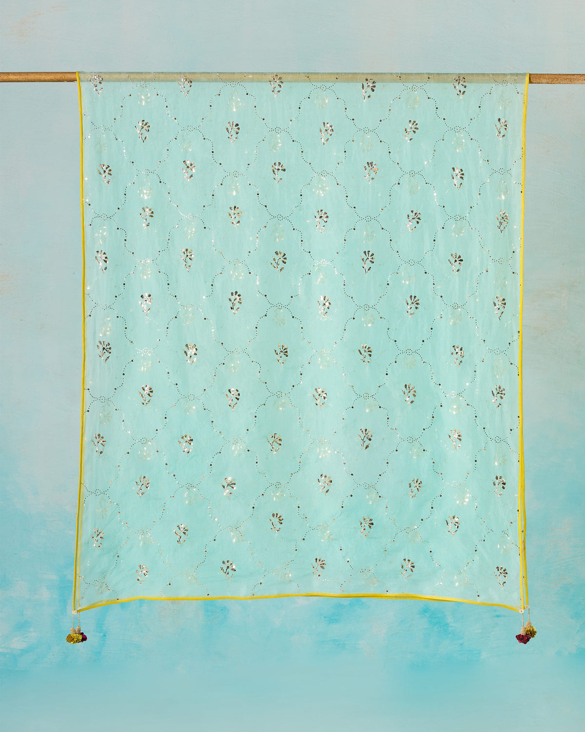 Adaa Dupatta - Embroidered Mukaish Silk Organza