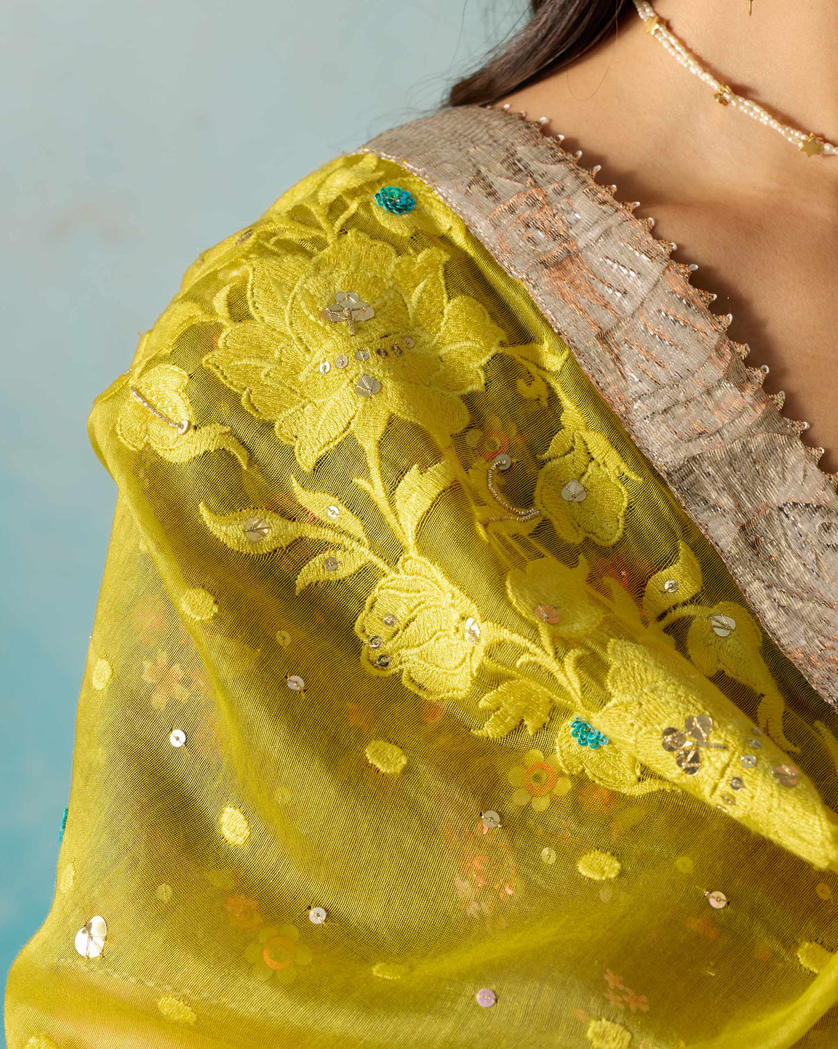 Apsara Dupatta - Embroidered Silk