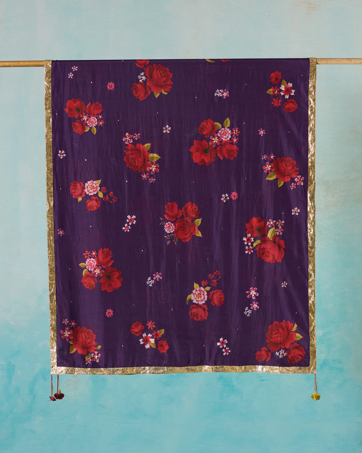 Guldasta Dupatta - Printed Silk