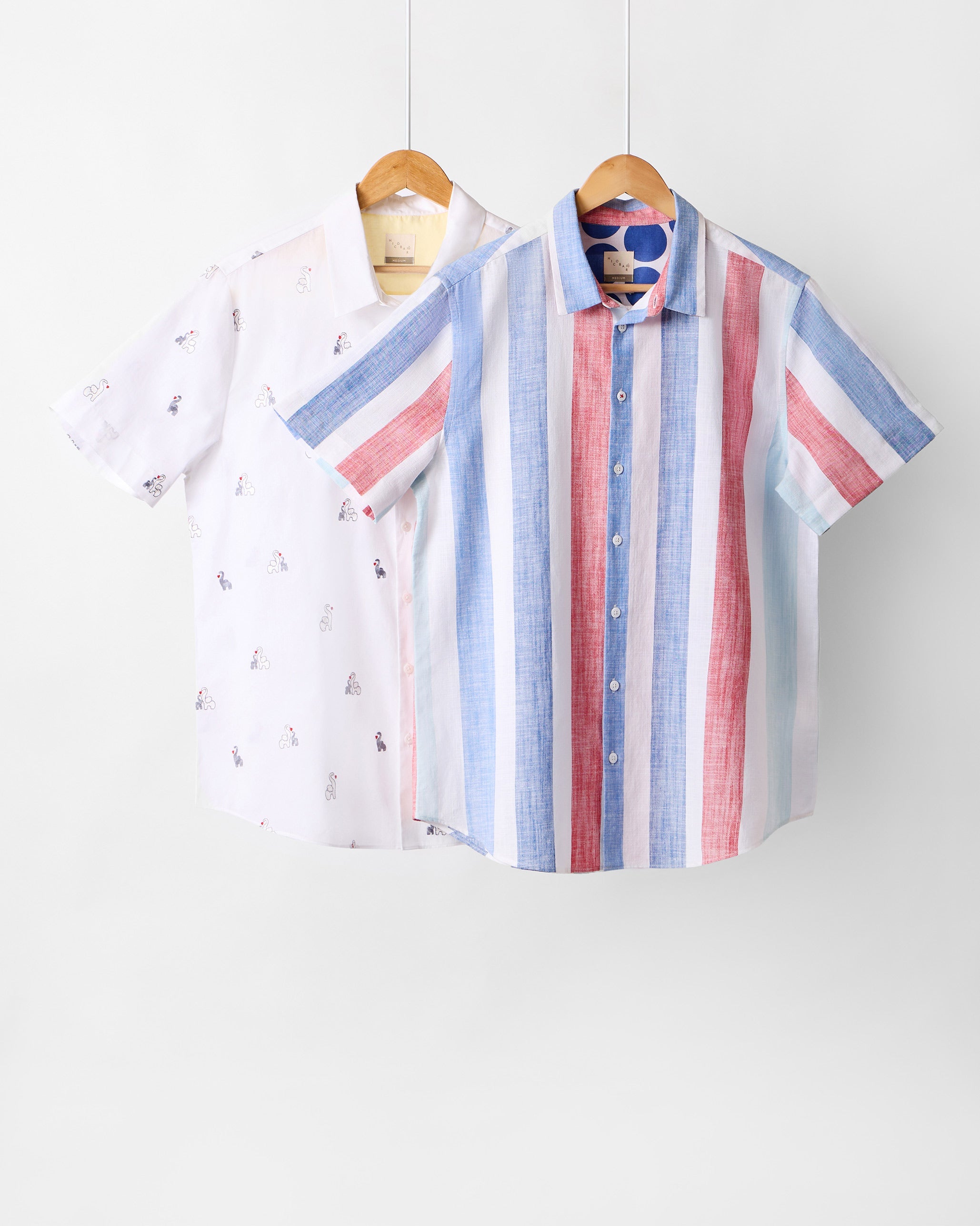 Half Sleeve Shirt Set (Embroidered & Striped)