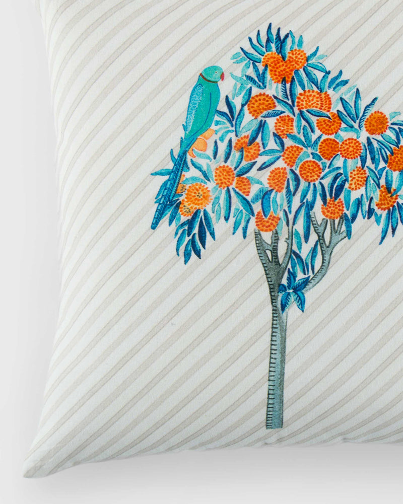 Kumarakom Tree Cushion Cover - Indigo & Orange