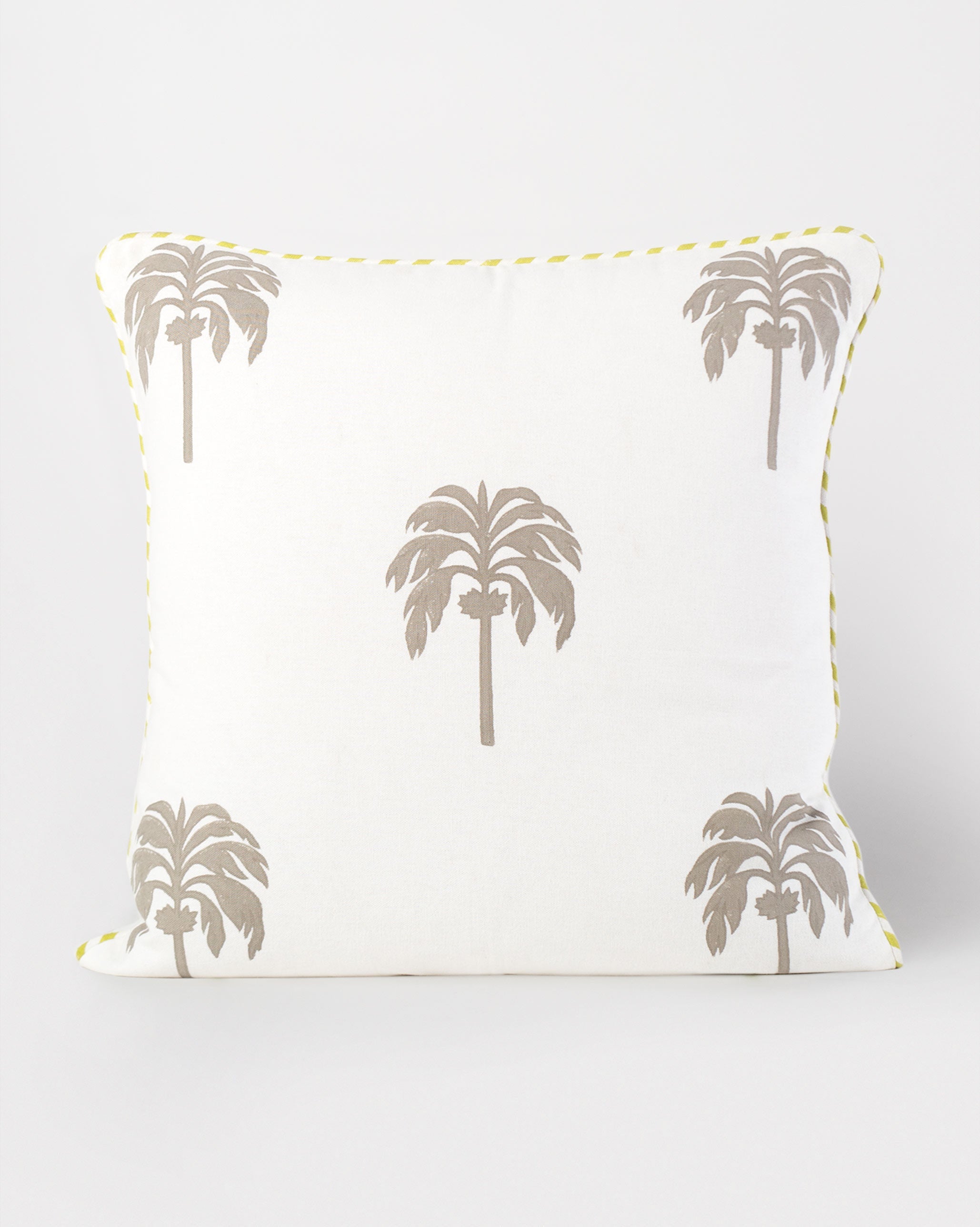 Colombo Palm Block Cushion Cover - Soft Grey