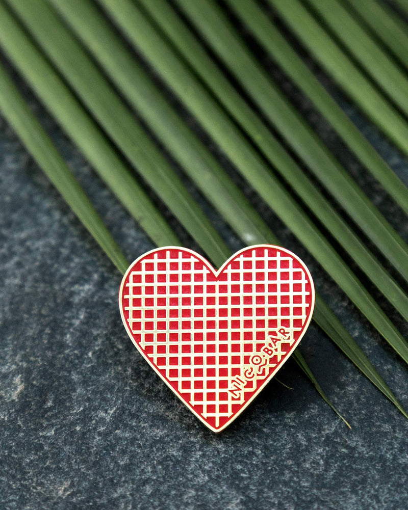 Checkered Heart Pin