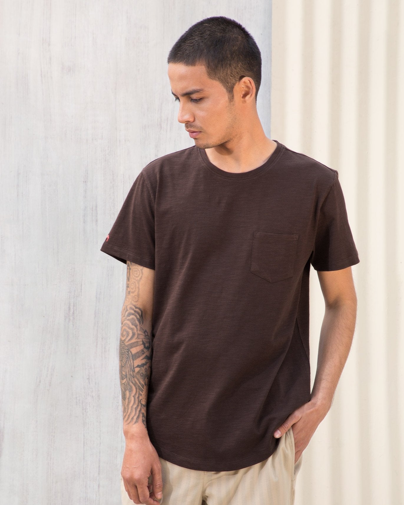 Pocket T-Shirt - Brown
