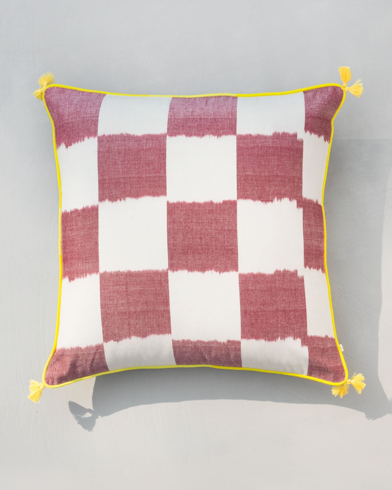 Square Ikat Cushion Cover - Red