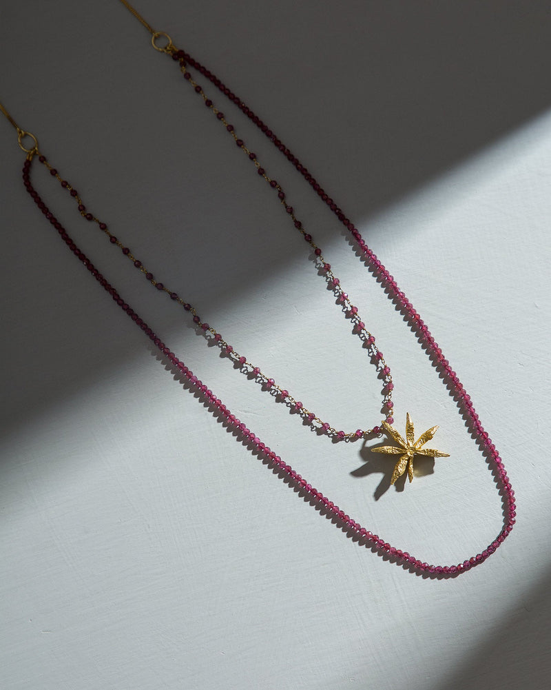 Layered Garnet Star Anise Necklace