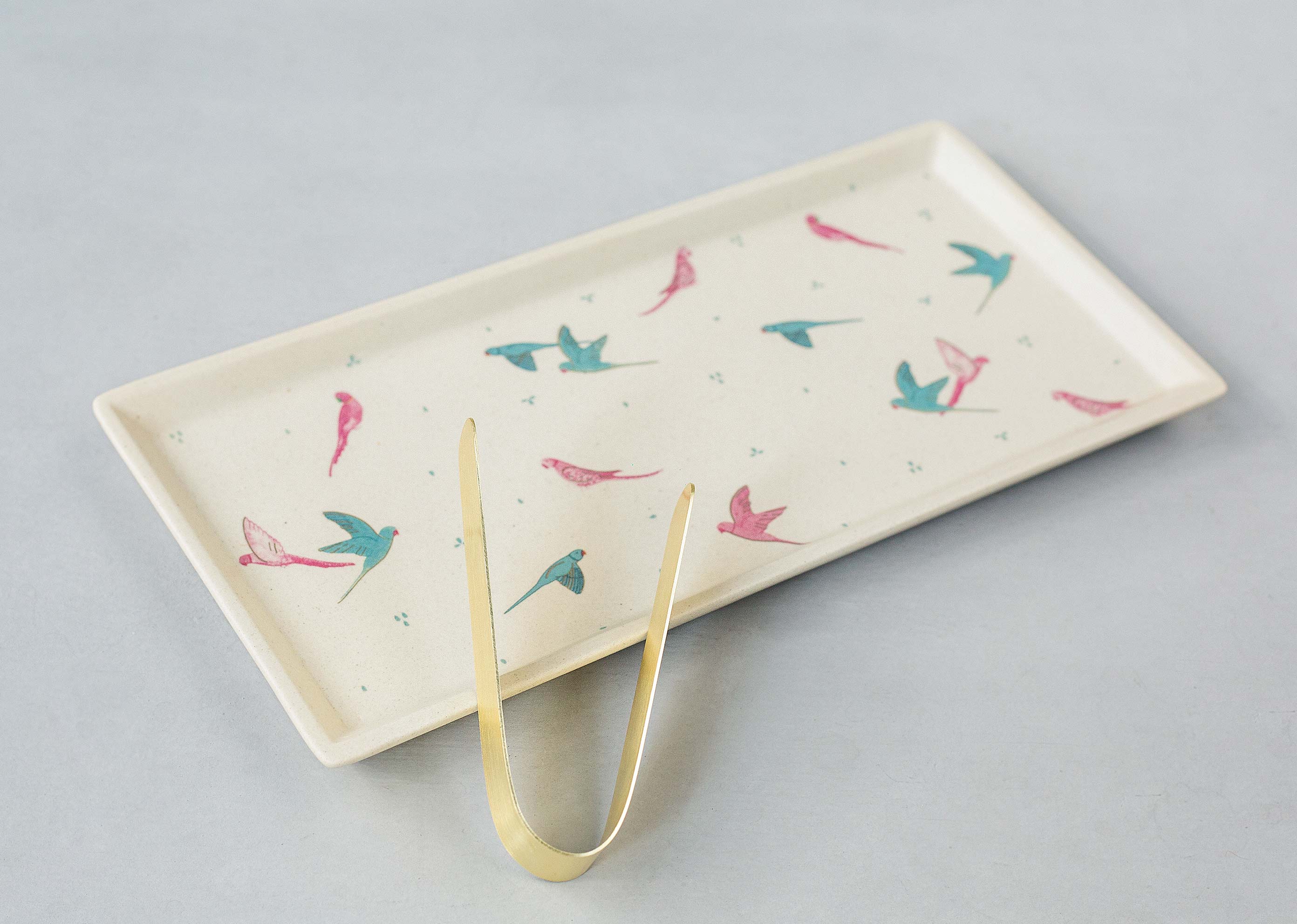 Parakeet Cookie Tray with Tong