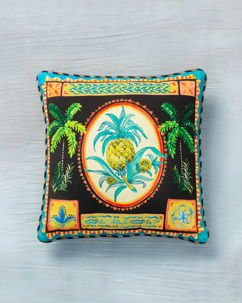 Pineapple Stamp Cushion Cover - Charcoal