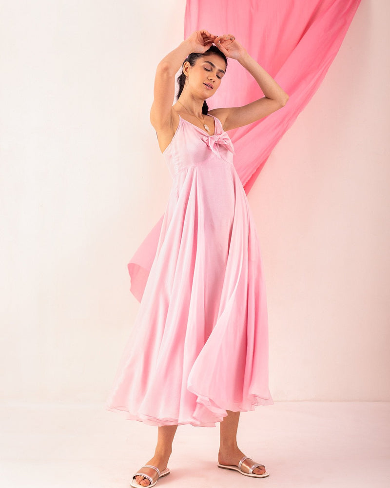 Long Strappy Dress - Pink