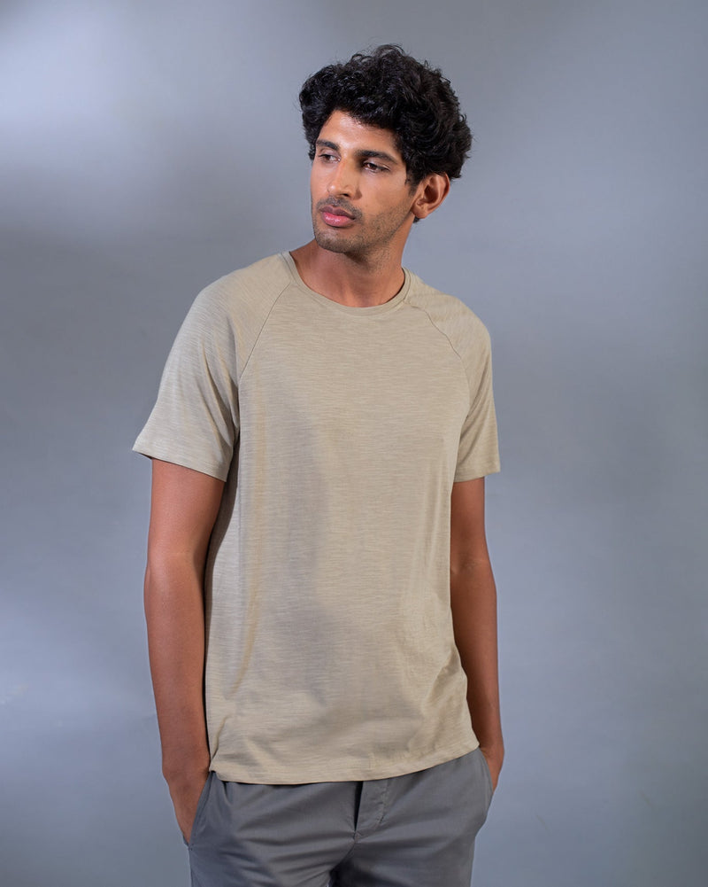 Raglan Sleeve T-Shirt - Tan