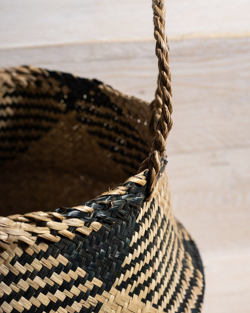 Seagrass Belly Basket - Natural & Black