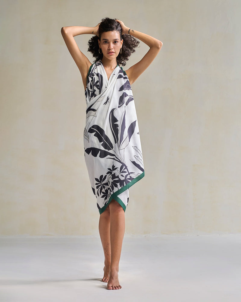Forestry Sarong - Ivory & Black