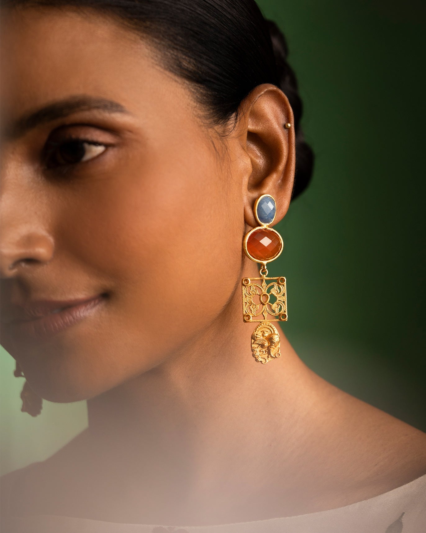 Sitara Jali Earrings - Gold