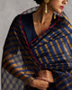 Zari Stripe Sari - Blue & Gold