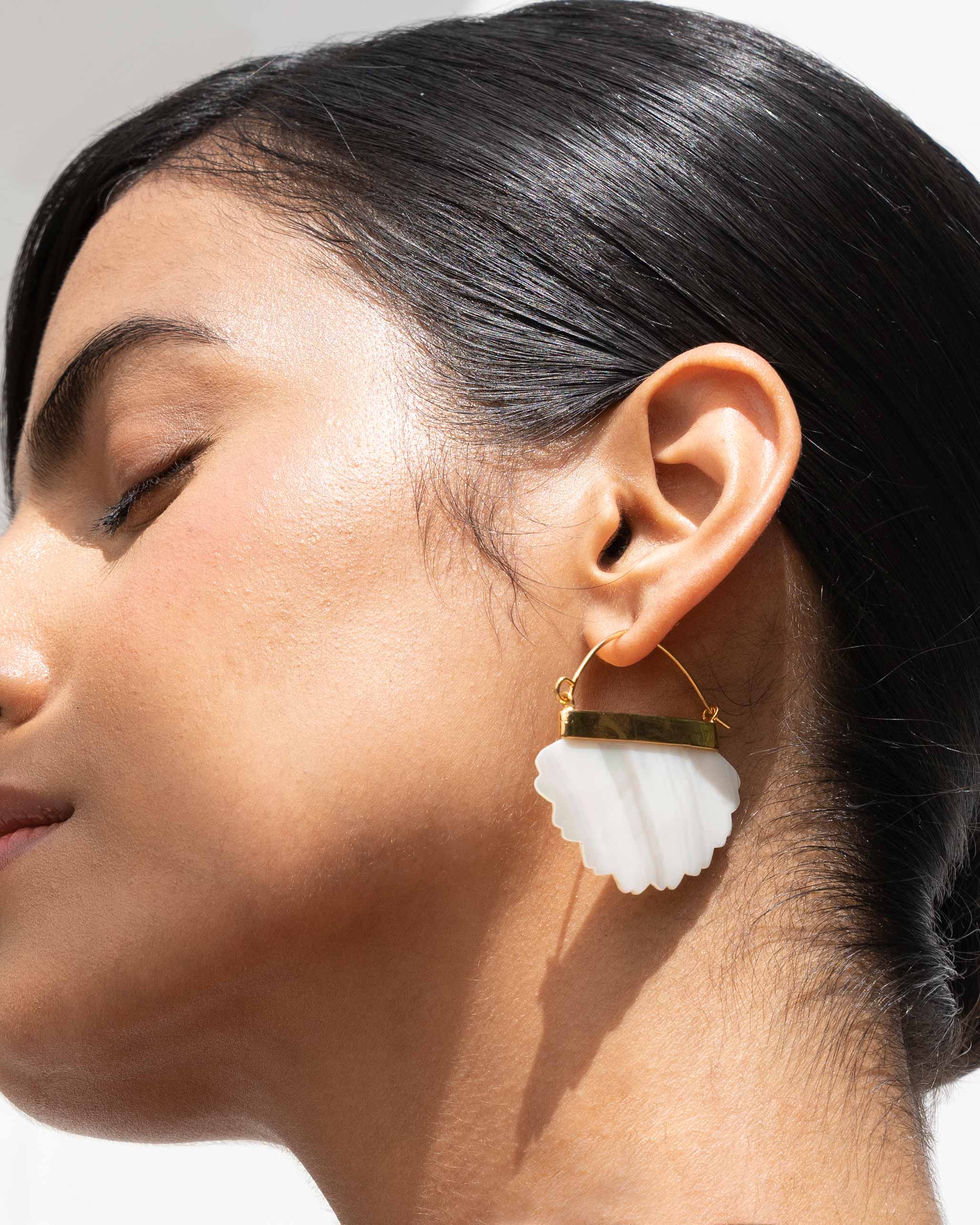 Petal Earrings - White