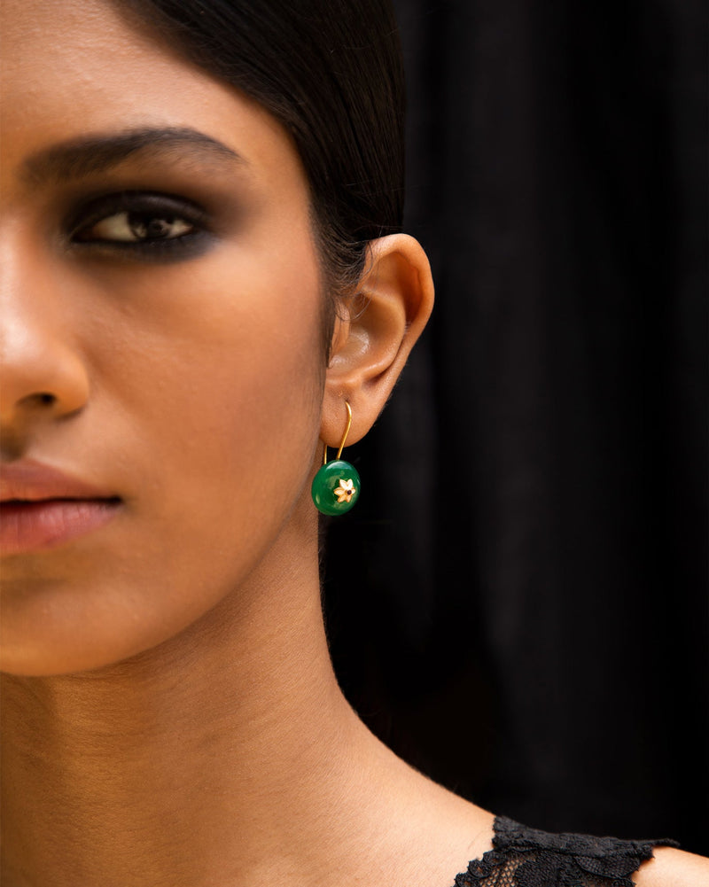 Aurora Onyx Earrings - Green