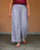 Wide Paper Bag Trousers - Navy & Ivory