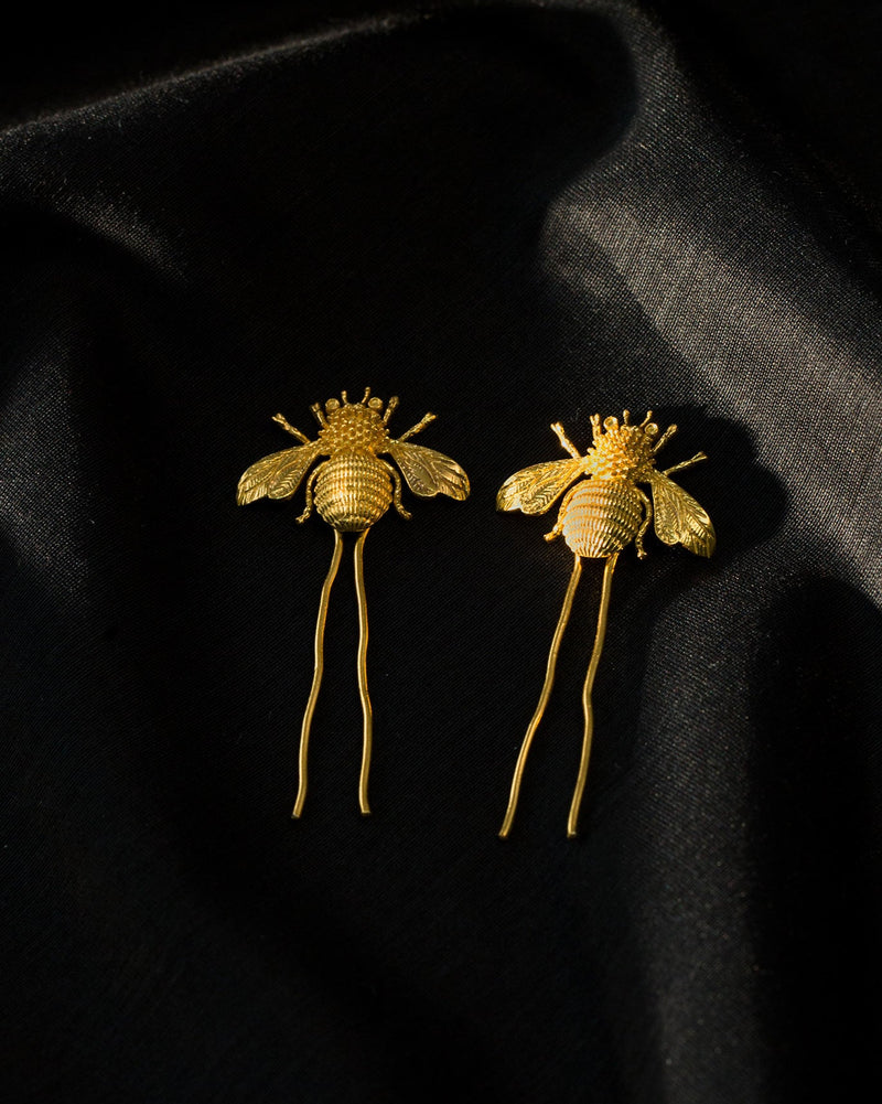 Bee Hairpin (Set of 2) - Gold