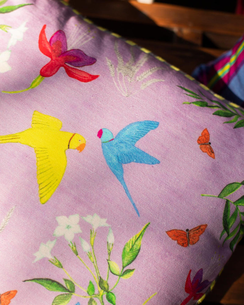 Botanical Cushion Cover - Purple