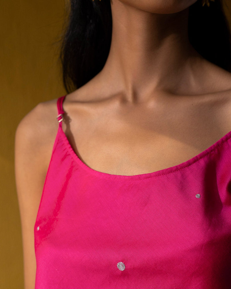 Camisole Top - Pink & Silver