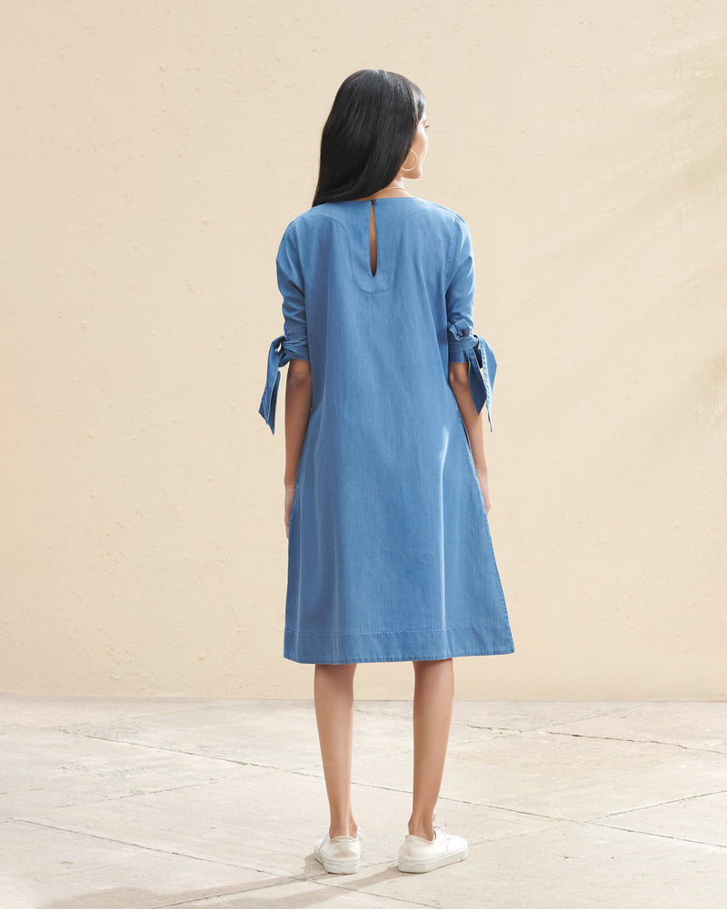 A-line Dress - Light Blue
