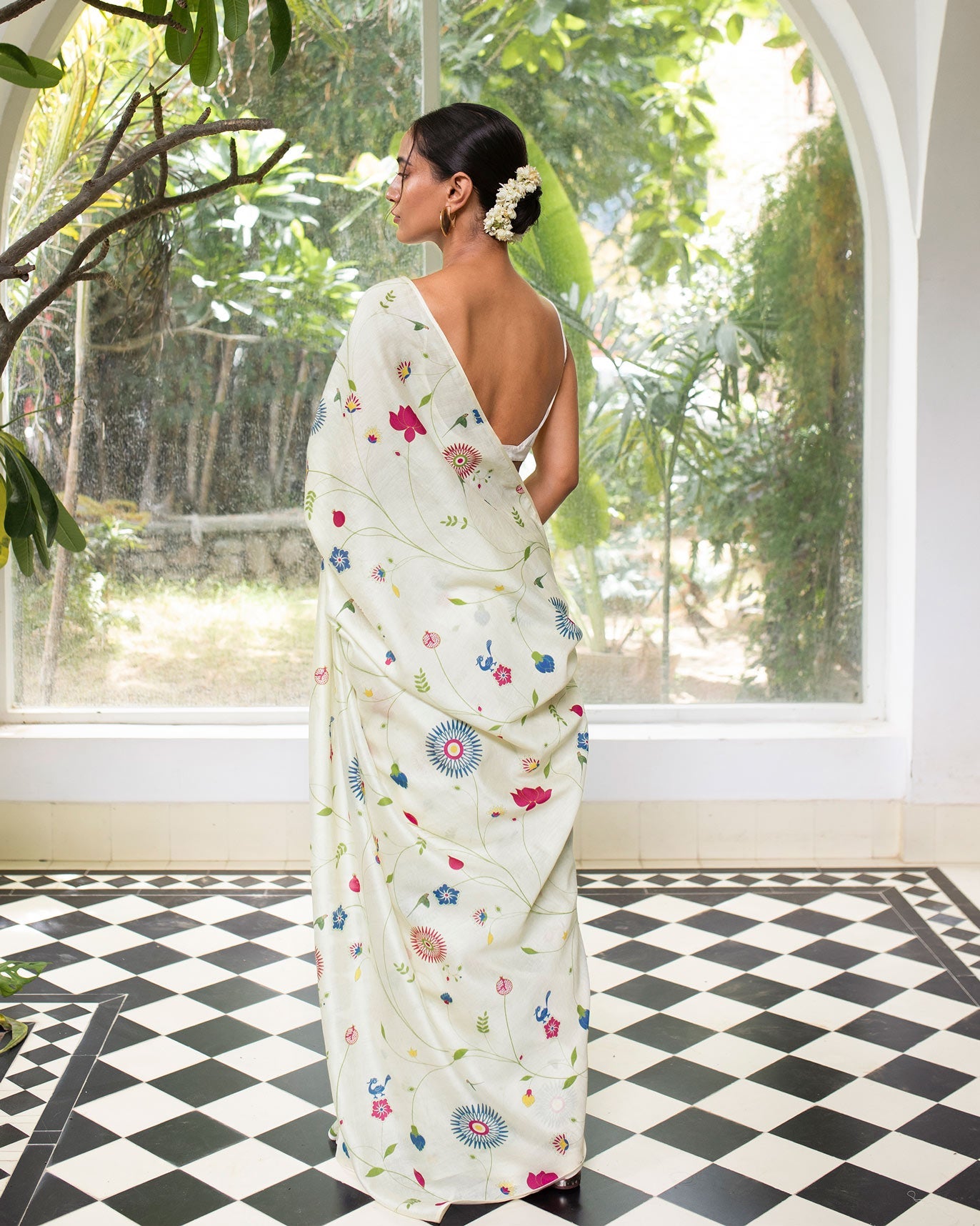 Jaal Printed Sari - Multi