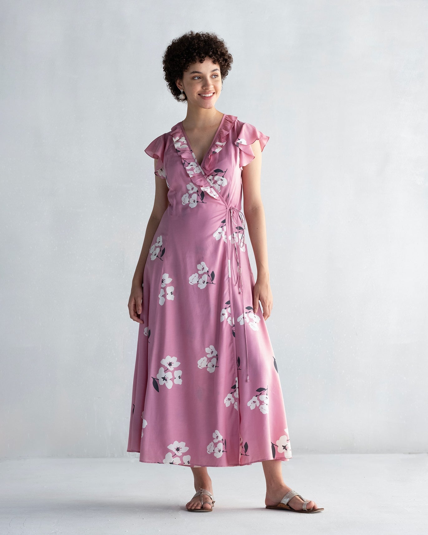 Floral Maxi Dress with Slip - Pink
