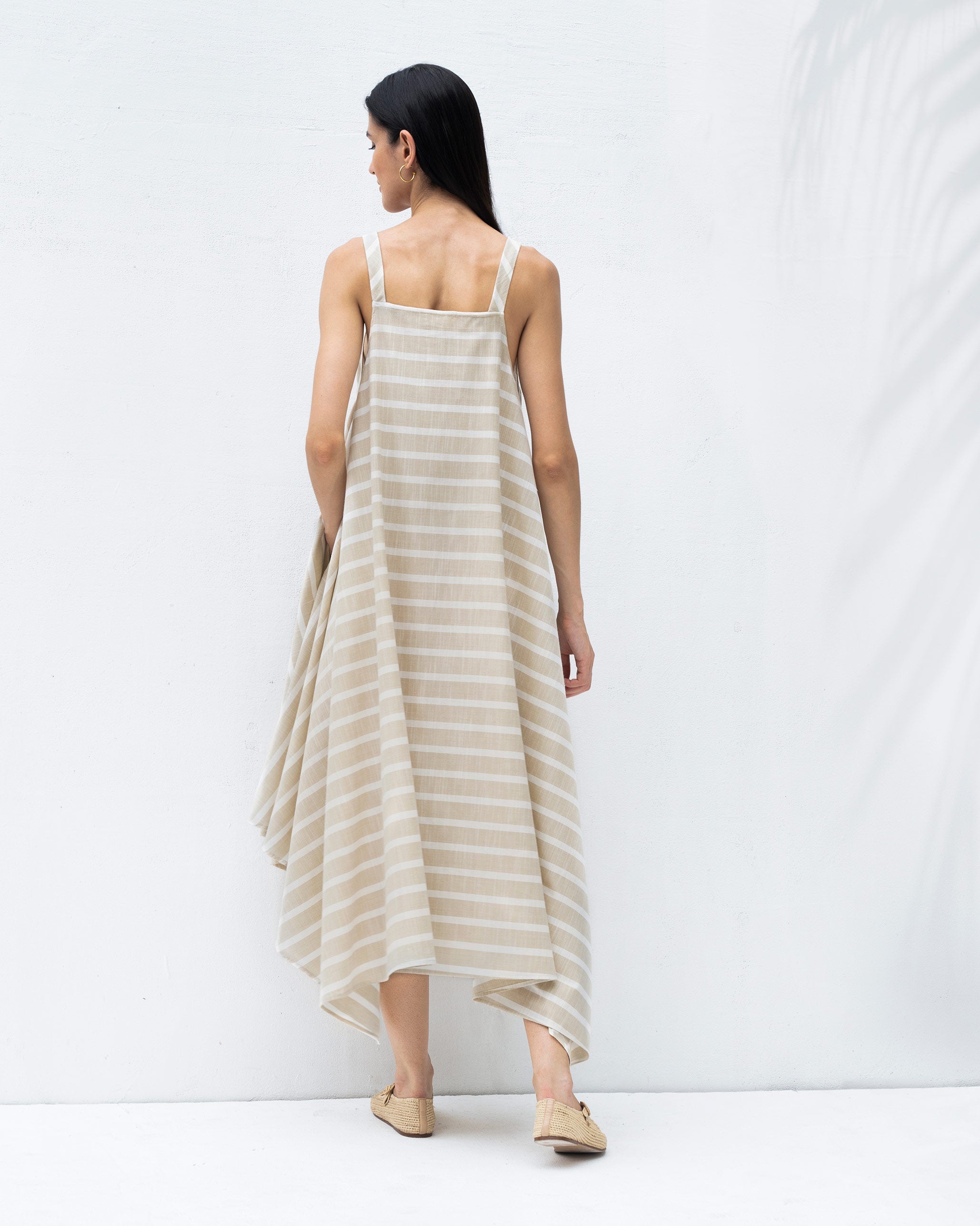 Celeste Dress - Beige & Ivory