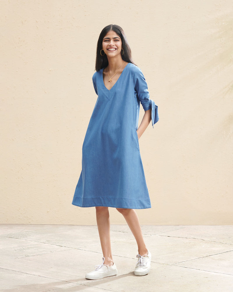A-line Dress - Light Blue