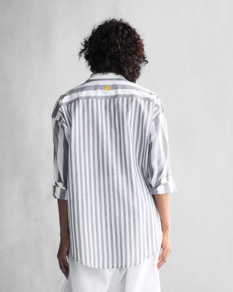 Classic Stripe Shirt - White & Blue